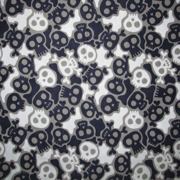 Skull Flannel Fabric Etsy