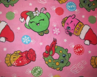 The Shopkins Santa Christmas Fleece Fabric BTY inches RARE VHTF