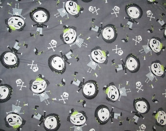 Grey Zombie Flannel Fabric BTY RARE VHTF