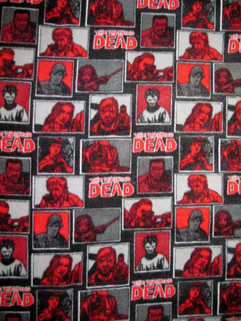 The Walking Dead Zombie Block Fleece Fabric BTY RARE VHTF Etsy UK