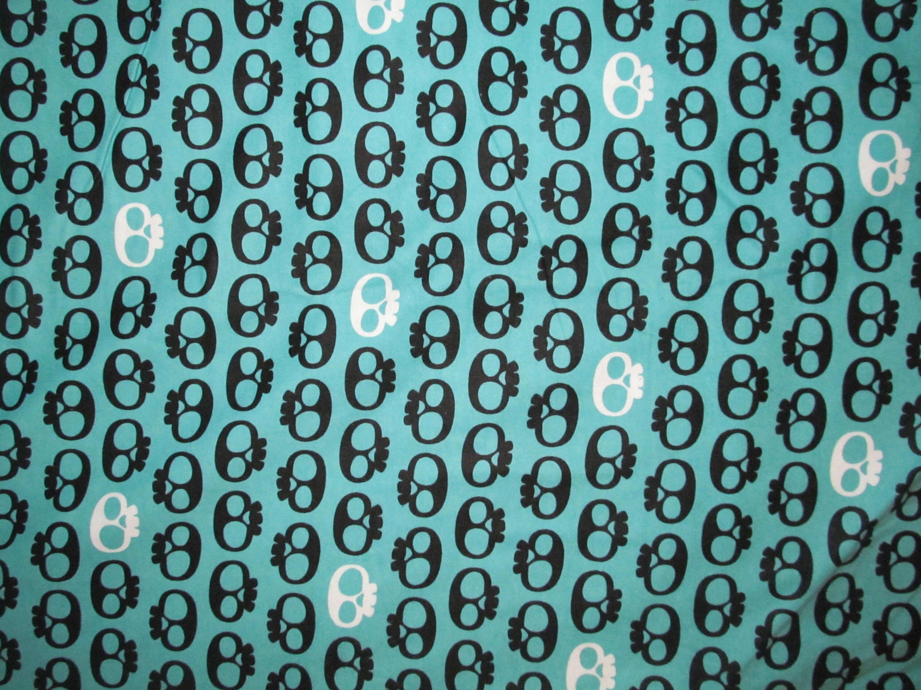 Blue Skulls Flannel Fabric BTY RARE VHTF Etsy