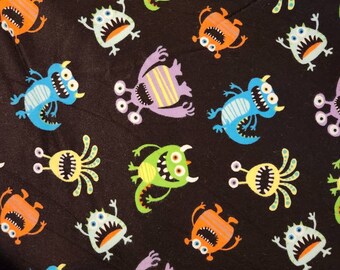 Happy Monsters Flannel Fabric BTY RARE VHTF