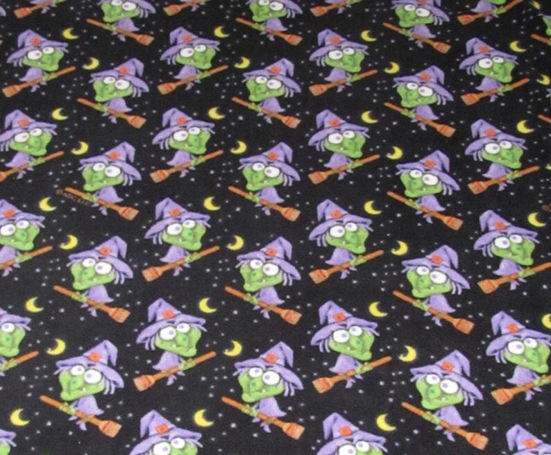Halloween Witch Fleece Fabric 2 yards RARE VHTF