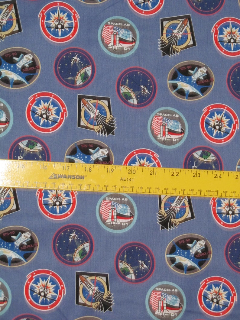 Nasa Logo Patches Cotton Fabric BTY RARE VHTF