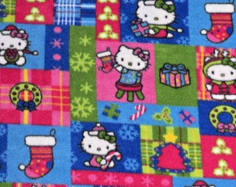 Hello Kitty holiday Fleece Fabric 1 yard + 34 inches RARE VHTF