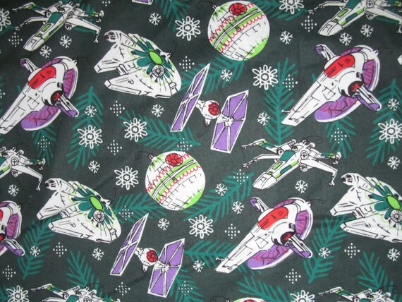 star wars christmas cotton fabric bty rare vhtf etsy star wars christmas wrapping paper