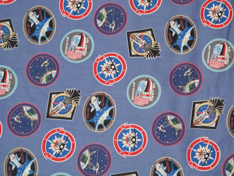 Nasa Logo Patches Cotton Fabric BTY RARE VHTF