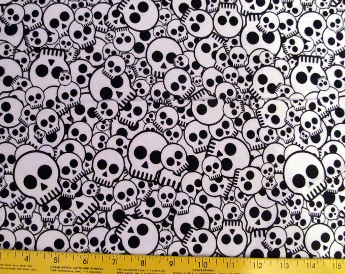 Skull Flannel Fabric BTY RARE VHTF Etsy