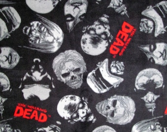 The Walking Dead Zombie Fleece Fabric 1 yard + 29 inches RARE VHTF