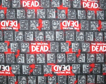 Walking Dead Faces Flannel Fabric 1 yard + 29 inches RARE VHTF