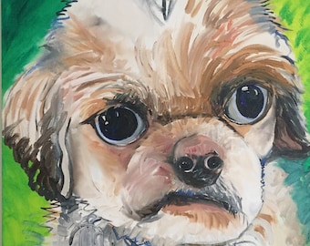 Custom Pet Portrait Óleo De 20" X 20" - Galería Envuelta