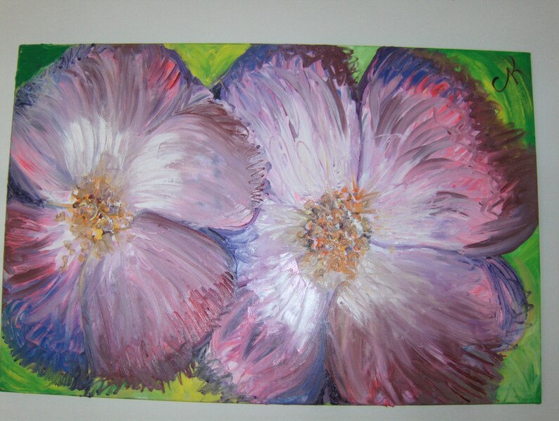 Custom Floral Oil Painting 3' X 3' Gallery Wrapped image 2