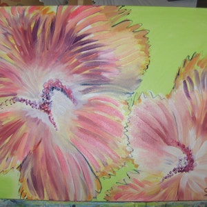 Custom Floral Oil Painting 3' X 3' Gallery Wrapped image 4