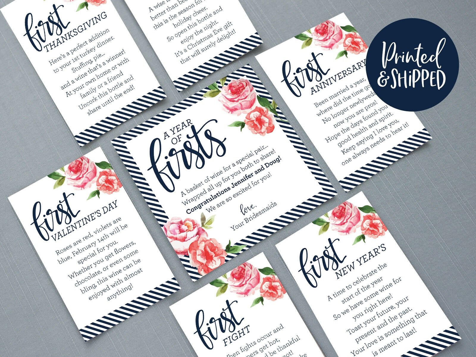 A Year of Firsts Milestone Wine Basket - Personalized Printed Tags (N…
