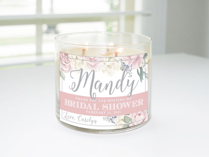 Thank You for Hosting My Bridal Shower Custom Candle Label Etsy