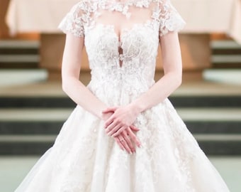chinese dress ladies Beaded Straps Lace Puffy Tulle Wedding Dress