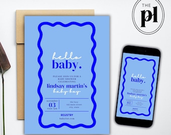 Editable Modern Baby Shower Invitation | Gender Neutral Invite | Canva Template