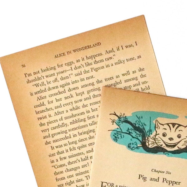 Vintage Alice In Wonderland Book Pages. Vintage Ephemera. Junk Journaling. Journal Supplies. Scrapbooking. Old Book Pages. Classic Books.