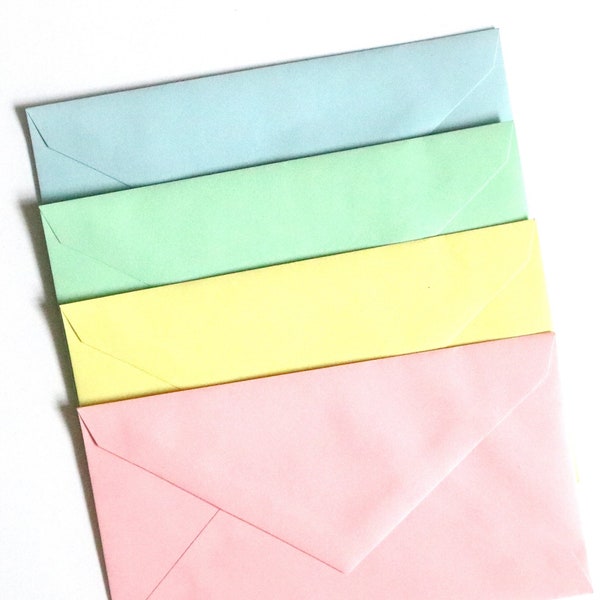 Vintage Pastel Envelopes. Vintage Stationery. Pastel Stationery Envelopes. Card Envelopes. Letter Paper. Paper Ephemera. Junk Journal Paper