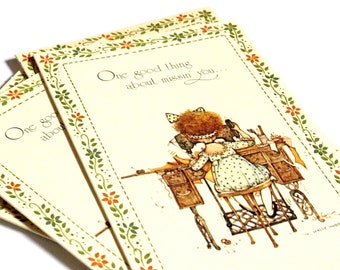 Vintage Holly Hobbie Greeting Cards. Vintage Stationery Cards. Vintage Ephemera. Junk Journal Paper. Journaling Cards. Mixed Media Paper.