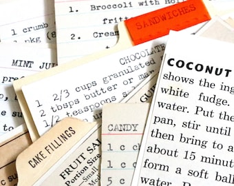 Vintage Recipe Card Ephemera: Handwritten Recipes, Junk Journal Supply (20pc Bundle)