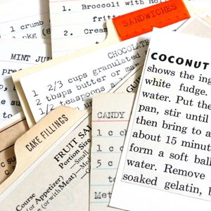 Vintage Old Recipe Cards. Handwritten and typed cards. Random mix.. set of (20)