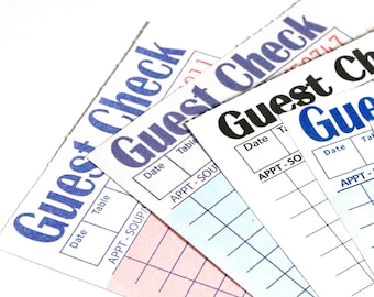 Vintage Guest Check Paper: Ephemera, Junk Journal Paper, Scrapbook Supply, Journaling Cards