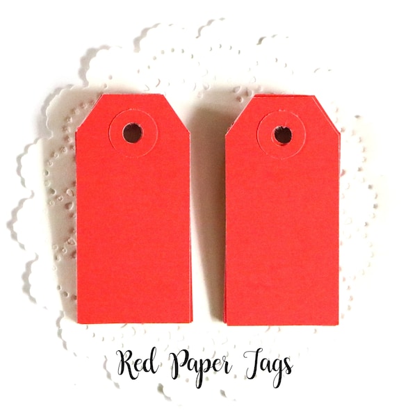 Red Paper Hang Tags. Junk Journal Paper. Journal Ephemera. Vintage Journal. Scrapbook Paper. Journaling Tags. Vintage Ephemera.