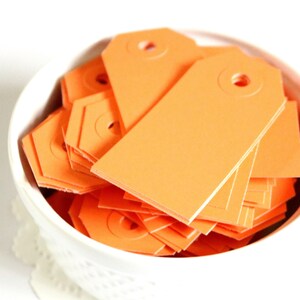 Orange Paper Hang Tags - Set of 20