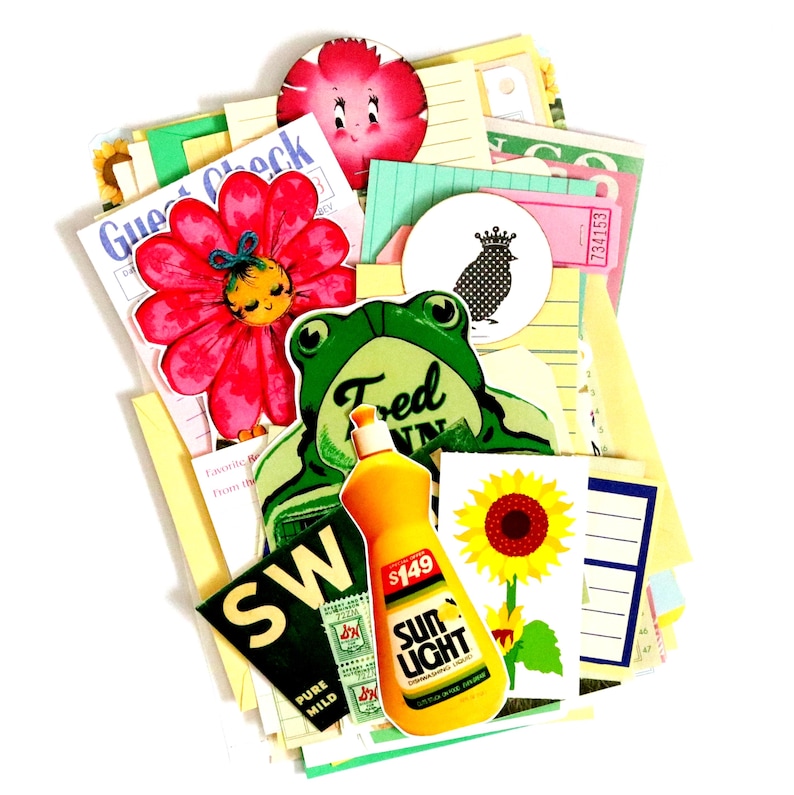 Bolsas de papel con cuadros pastel: Efímeras de Junk Journal imagen 8