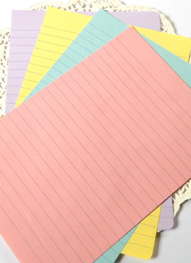 Vintage Pastel Lined Writing Paper. Vintage Stationery. Etsy