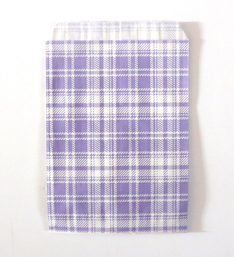 Pastel Plaid Paper Bags. In your package you will receive (10) bags in your choice of color.