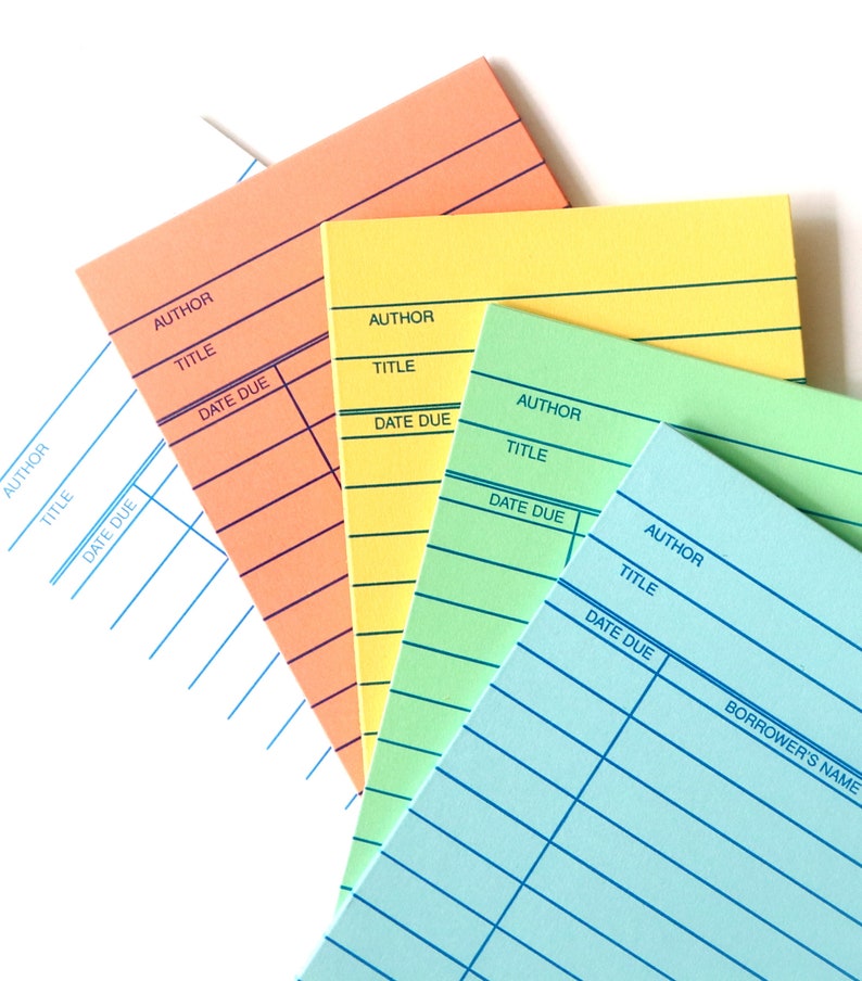 Library Cards. Library Book Cards. Book Cards. Journal Etsy