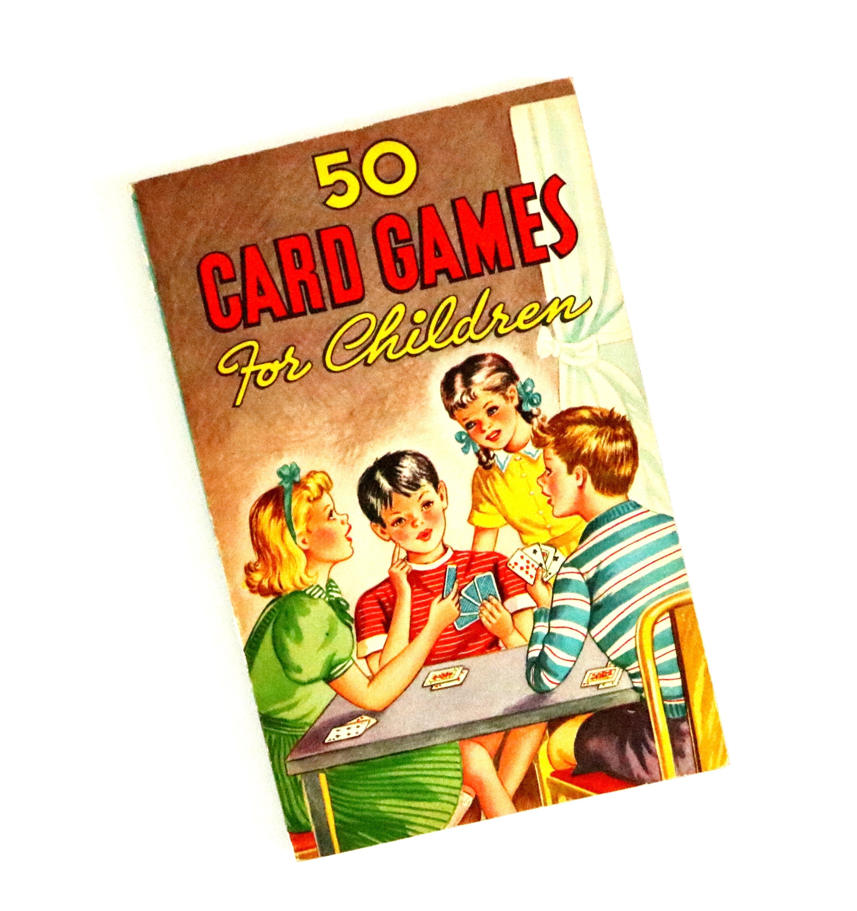 Vintage 50 Card Games for Children Book. Vintage Illustrations. Paper  Ephemera. Junk Journal Book. Journal Supplies. Scrapbook Ephemera. 