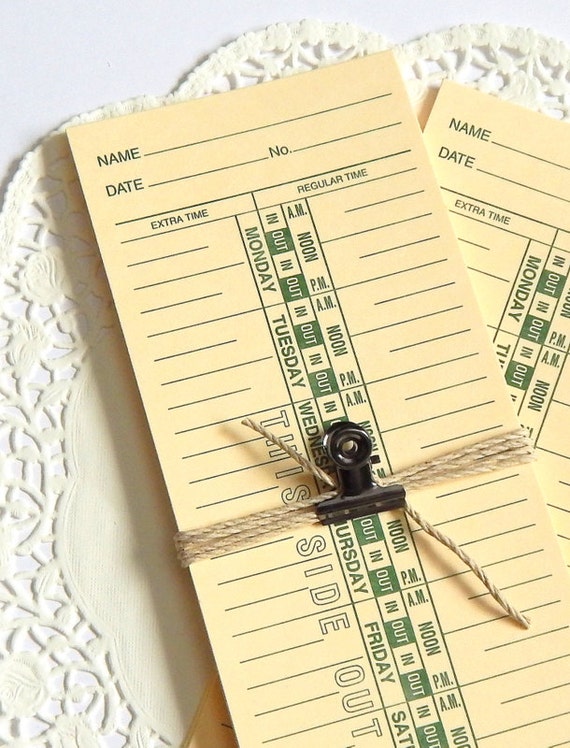 Timecard - Handmade Paper