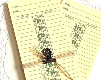 Time Card Ephemera Pack, Junk Journal Paper, Scrapbook Supply