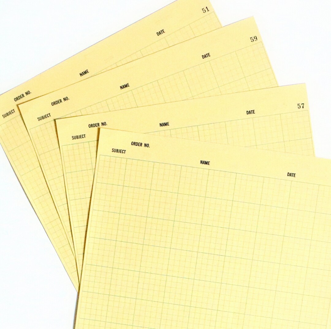 Vintage Yellow Graph Chart Paper. Ledger Paper. Junk Journal Etsy