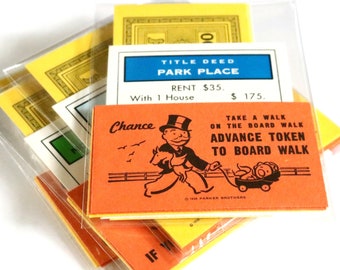 Vintage Monopoly Game Piece Ephemera Pack: Junk Journal Scrapbook Kit