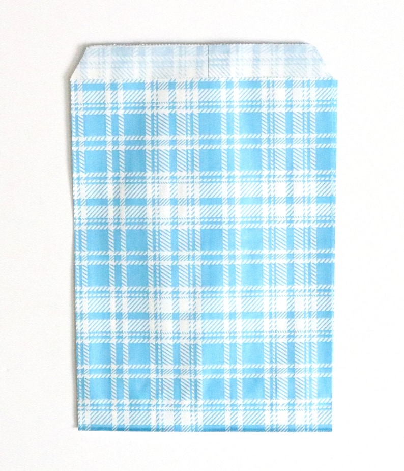 Pastel Plaid Paper Bags. In your package you will receive (10) bags in your choice of color.