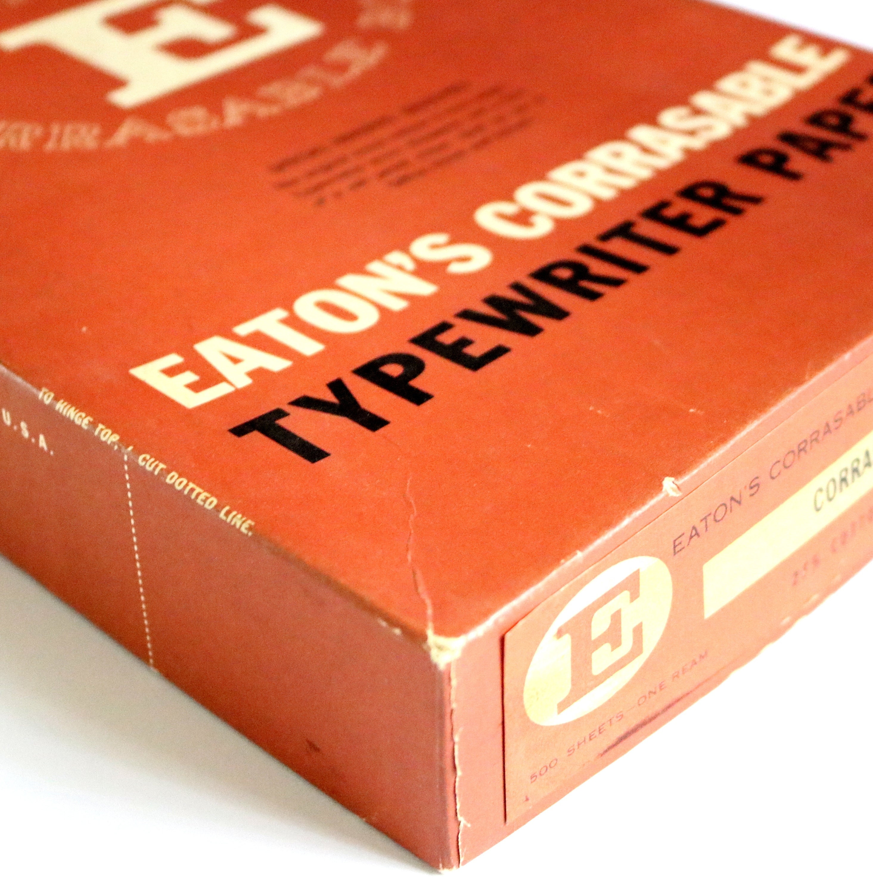 Various eras of Eaton typewriter paper. That company put effort