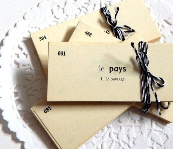 Vintage French Flash Cards: Ephemera, Junk Journal Paper