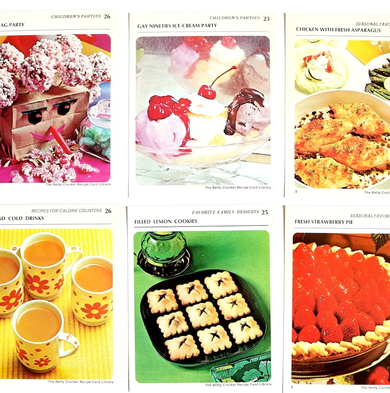 Vintage Betty Crocker recipe cards