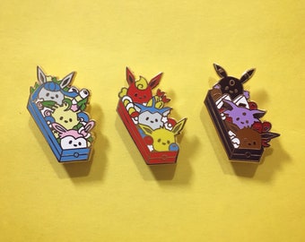 Pokemon eevee evolutions bento box gold enamel pin - Jolteon Flareon Vaporeon Umbreon Espeon Glaceon Leafeon sylveon
