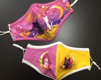 Sailor moon inspired Cats Magic Moon Luna Masks Adults and Kids