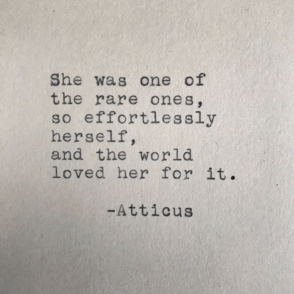 Atticus Quote Typed on Typewriter | Love Quote | 4x6