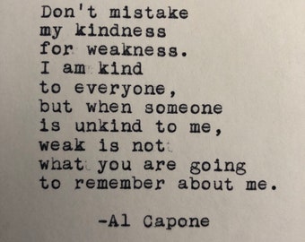 Al Capone Quote Typed on Typewriter | 4x6