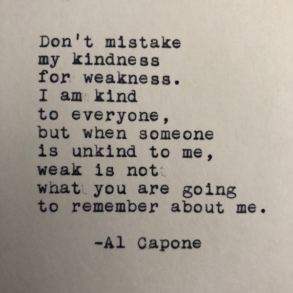 Al Capone Quote Typed on Typewriter | 4x6 Print