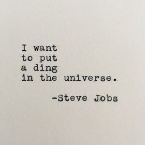 Steve Jobs Quote Typed on Typewriter | 4x6