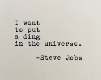 Steve Jobs Quote Typed on Typewriter | 4x6 Print