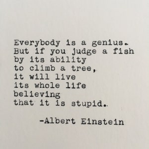 Albert Einstein Quote Typed on Typewriter | 4x6